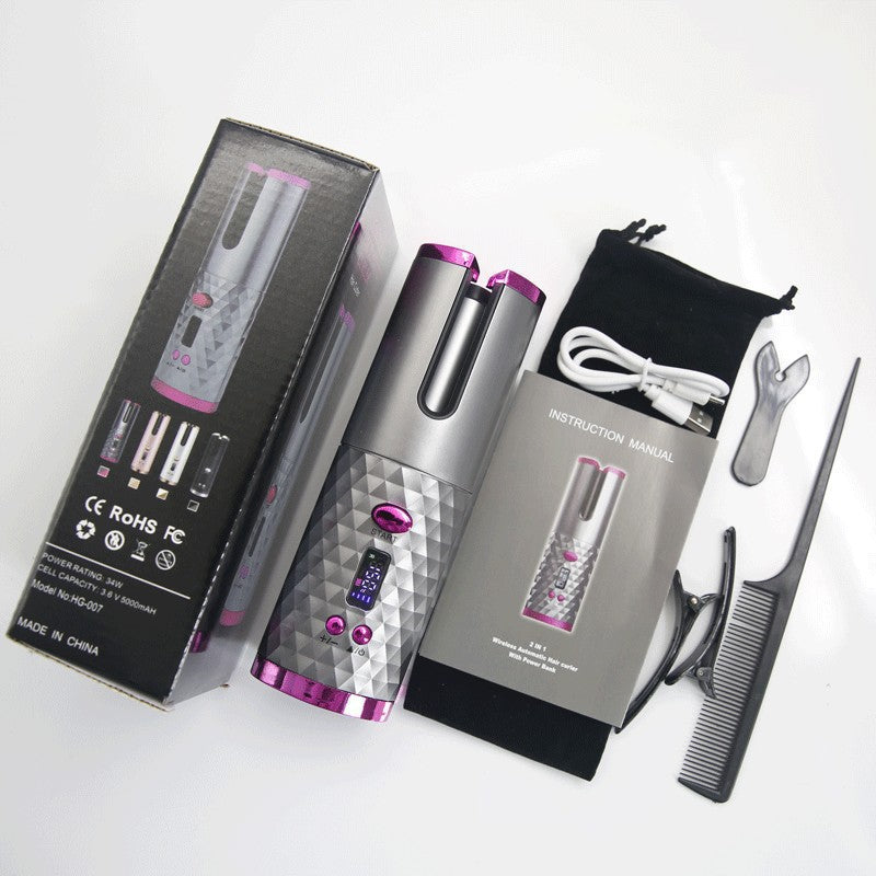 Cordless Automatic Hair Curler with Color Screen