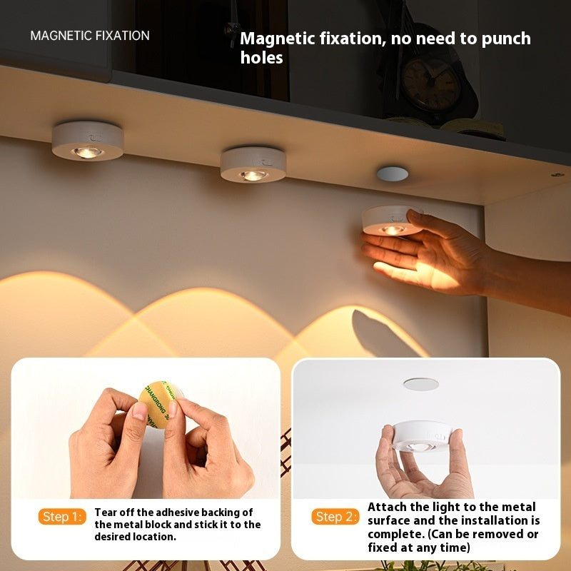 Magnetic LED Puck Lights for Cabinets