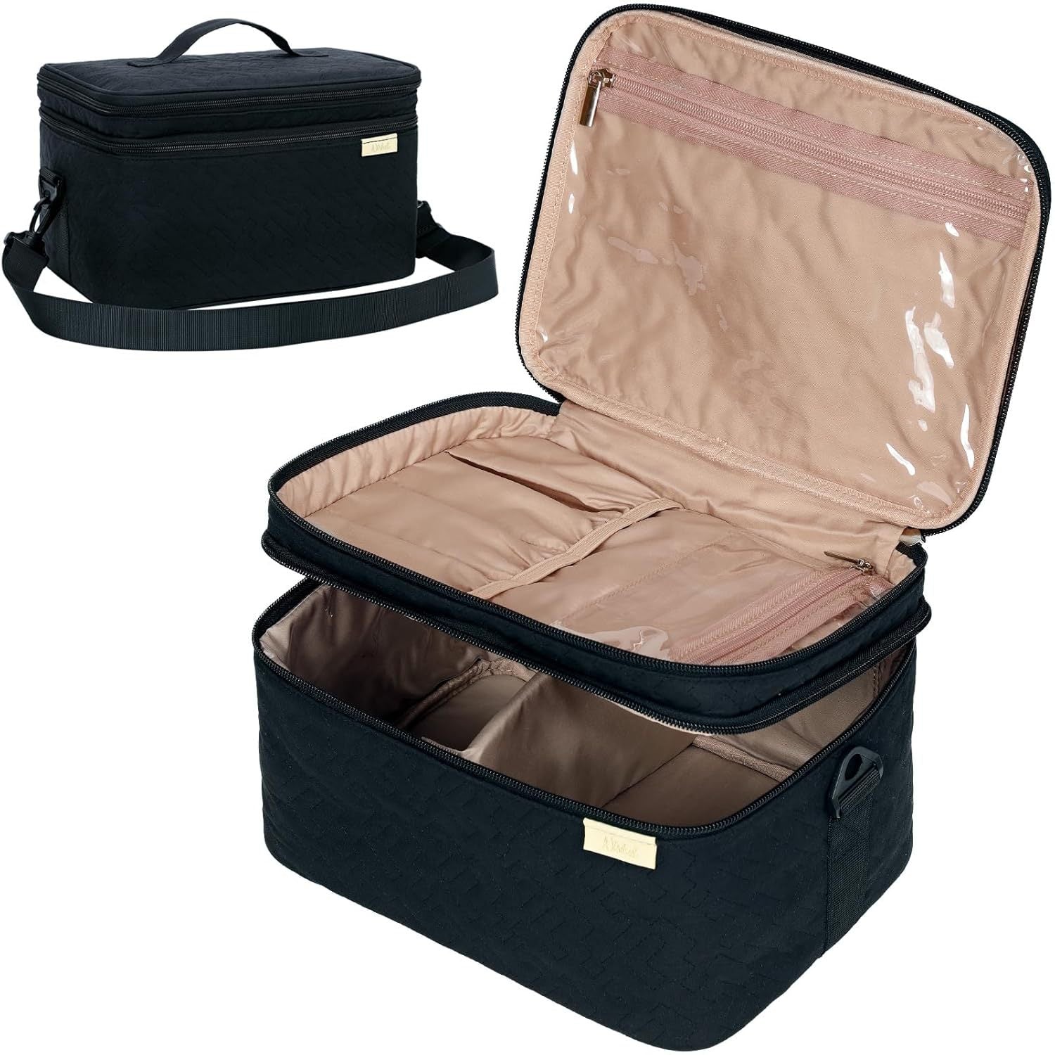 Plaid Toiletry Bag with Wet-Dry Separation