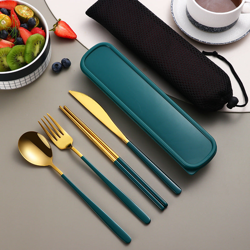 Portable Stainless Steel Cutlery Set with Case