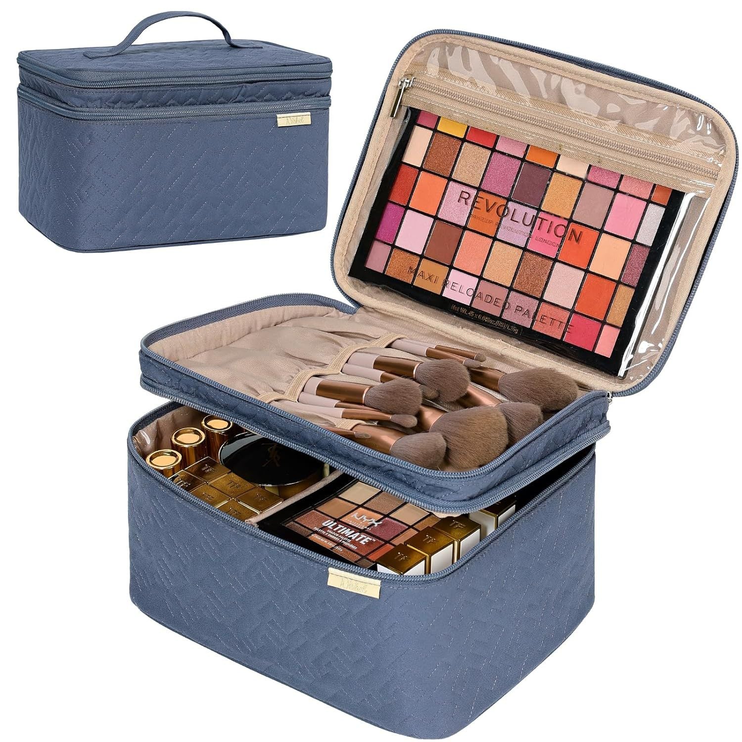 Plaid Toiletry Bag with Wet-Dry Separation