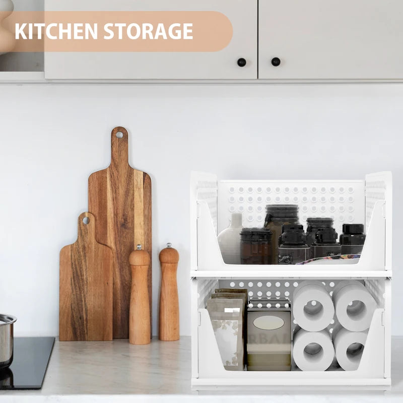 Stackable Pull-Out Closet Organizer, 4 Pack