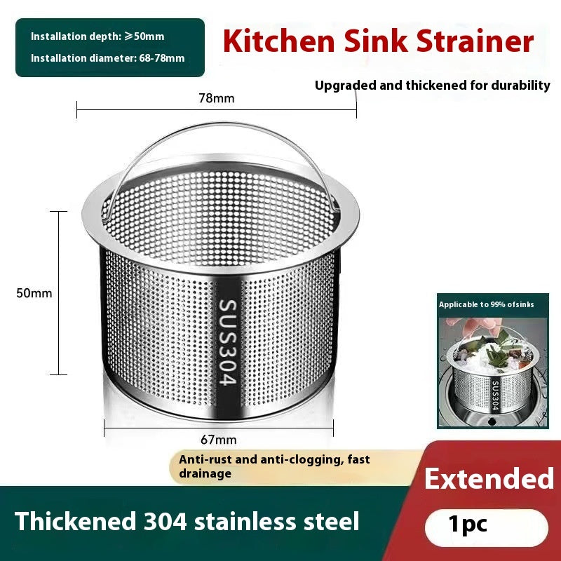 Stainless Steel Pop-Up Sink Strainer