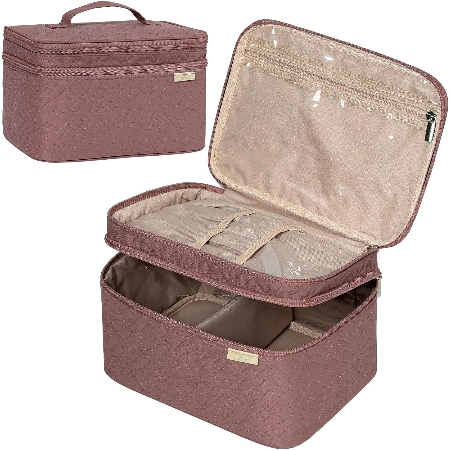 Plaid Toiletry Bag with Wet-Dry Separation