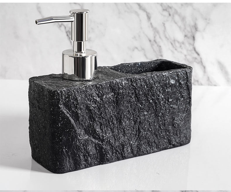 Marble-Look Soap Dispenser and Sponge Holder Set