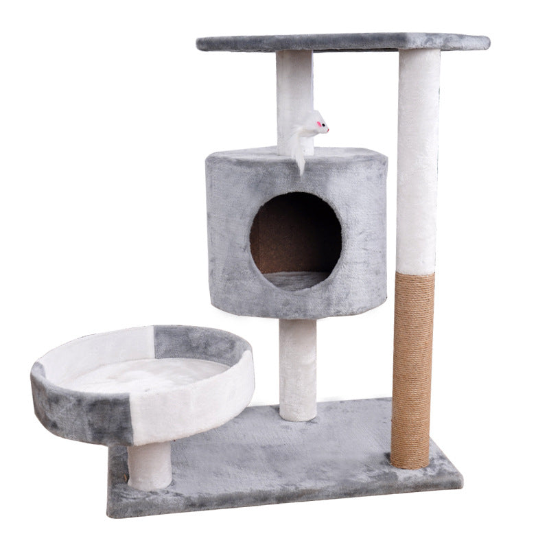 Plush Cat Tree with Nest and Scratching Post