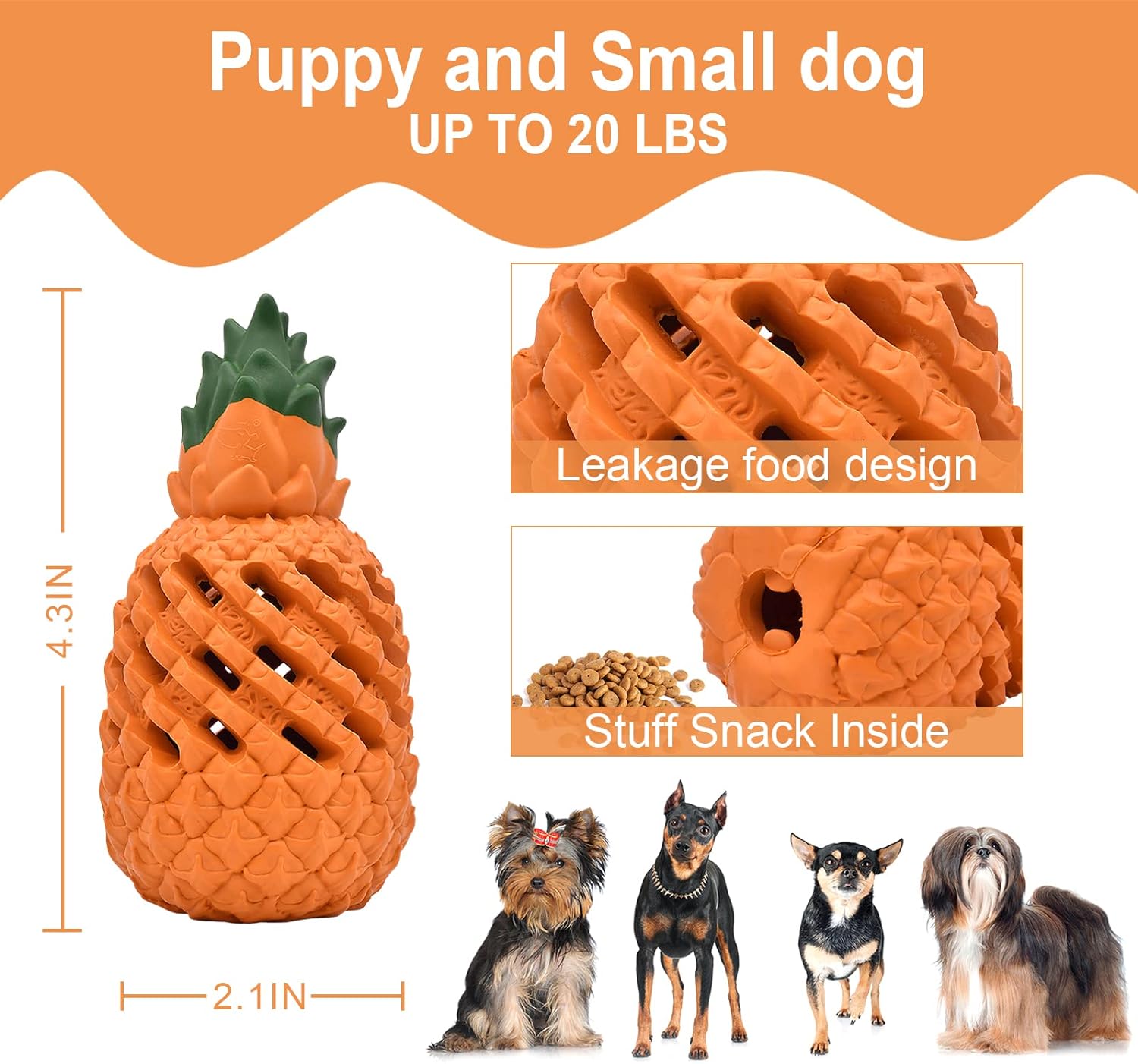 Pineapple Rubber Chew Toy for Dogs
