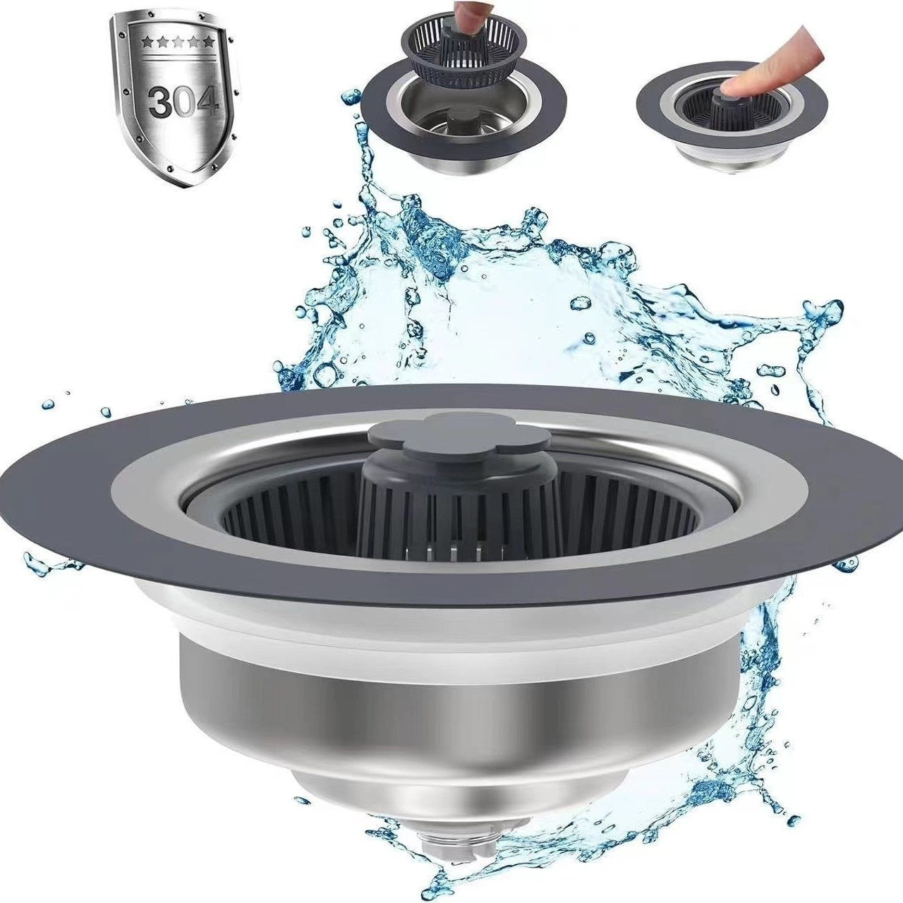 Stainless Steel Pop-Up Sink Strainer