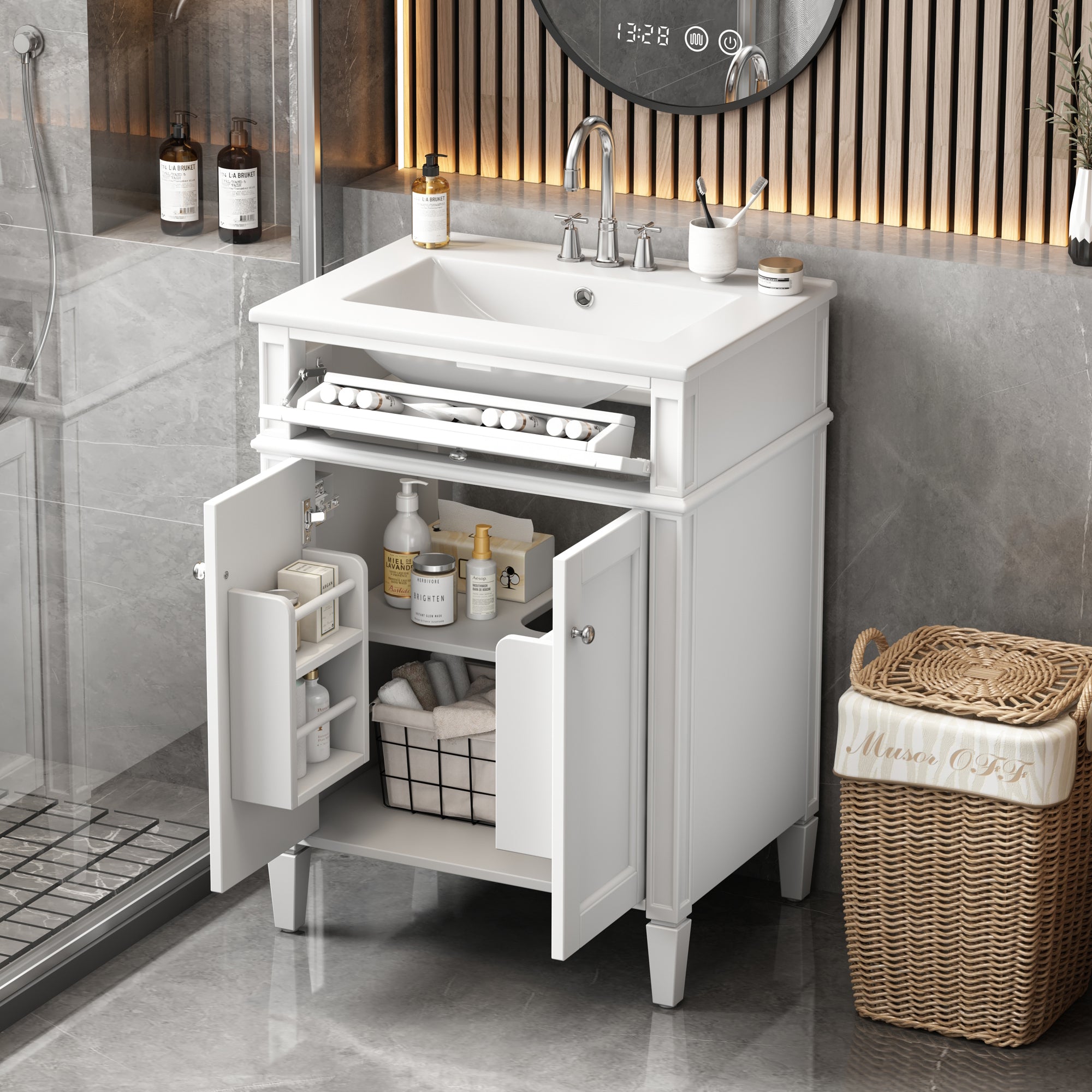 24 in Bathroom Vanity with Ceramic Sink